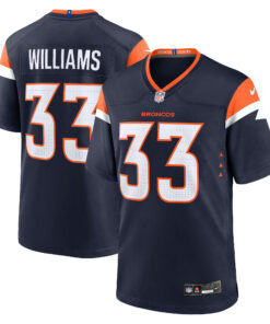 Men's Denver Broncos Javonte Williams Navy Mile High Collection Alternate Game Jersey JS9616 nicesnker