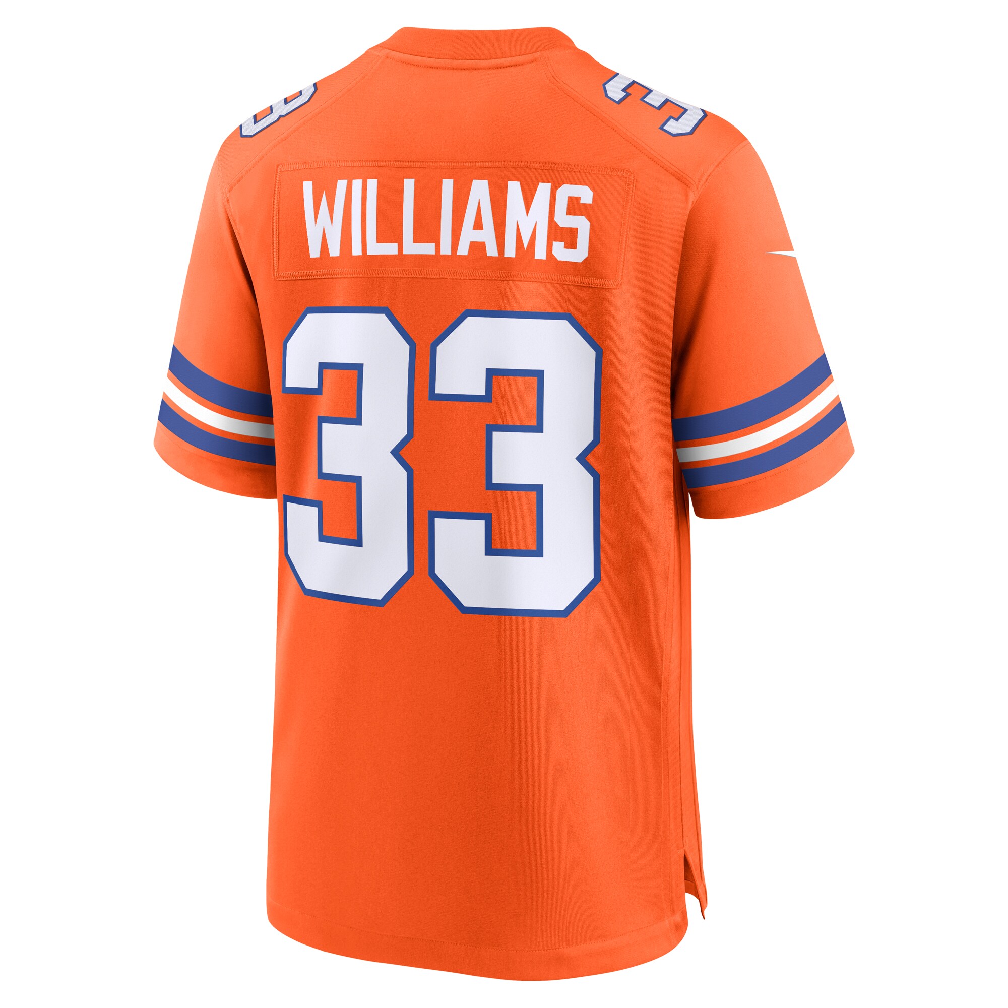 Men's Denver Broncos Javonte Williams Orange Mile High Collection 1977 Throwback Player Game Jersey JS1113 nicesnker - Image 3