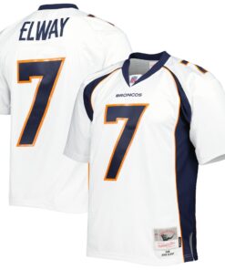 Men's Denver Broncos John Elway Mitchell & Ness White 1998 Legacy Jersey JS7840 nicesnker