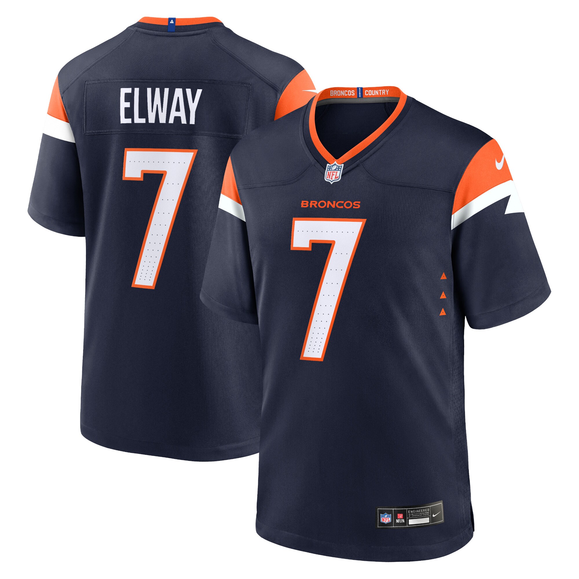 Men's Denver Broncos John Elway Navy Mile High Collection Alternate Retired Player Game Jersey JS3906 nicesnker