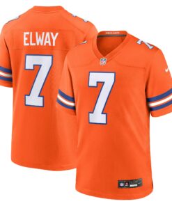 Men's Denver Broncos John Elway Orange Mile High Collection 1977 Throwback Retired Player Game Jersey JS4638 nicesnker