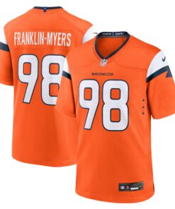 Men's Denver Broncos John Franklin-Myers Orange Team Game Jersey JS8222 nicesnker