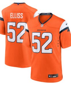 Men's Denver Broncos Jonah Elliss Orange Team Game Jersey JS5492 nicesnker