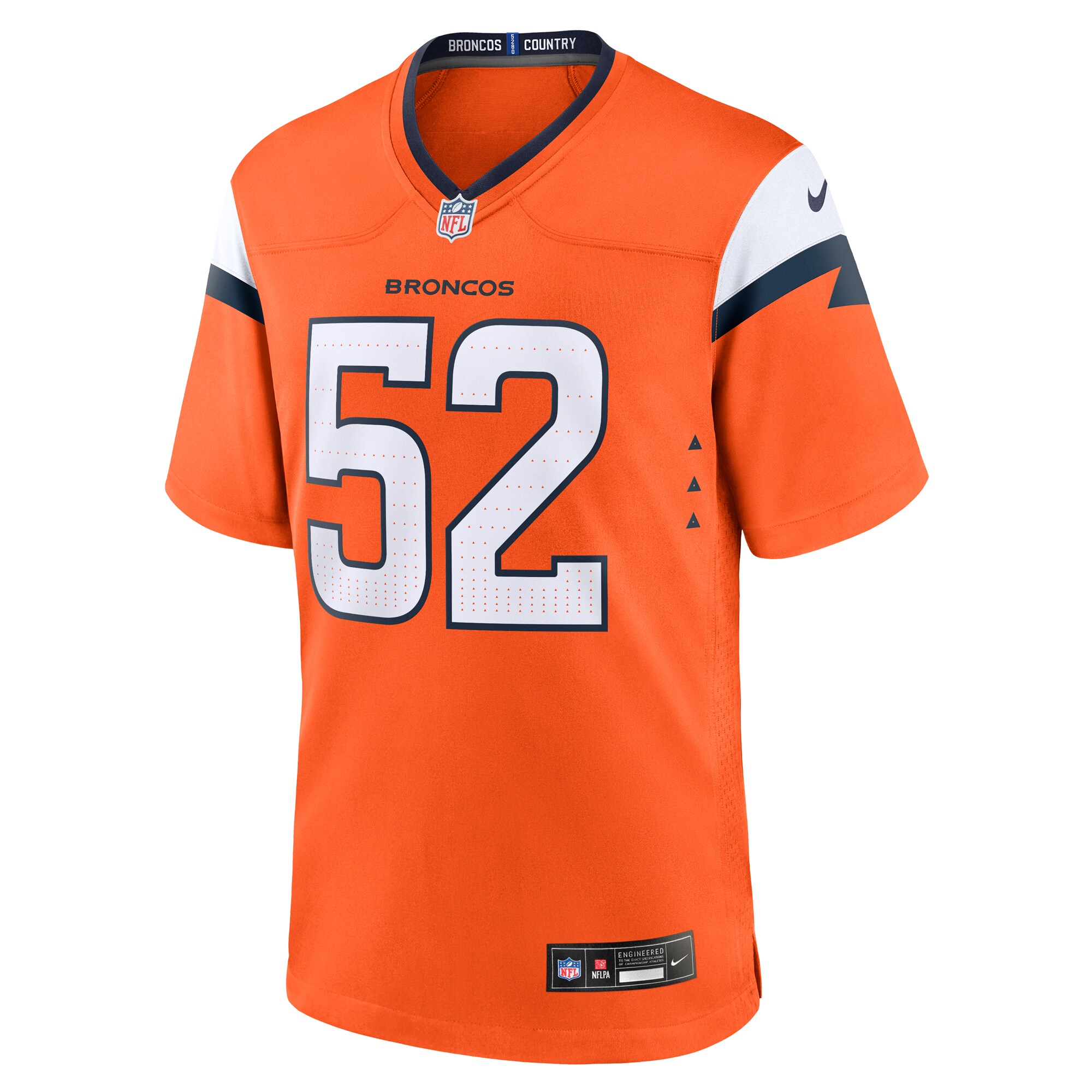 Men's Denver Broncos Jonah Elliss Orange Team Game Jersey JS5492 nicesnker - Image 2