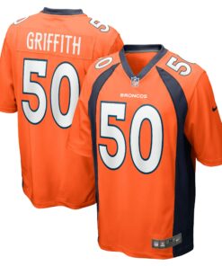 Men's Denver Broncos Jonas Griffith Orange Game Jersey JS6576 nicesnker