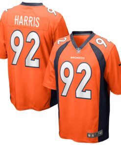 Men's Denver Broncos Jonathan Harris Orange Game Jersey JS9729 nicesnker