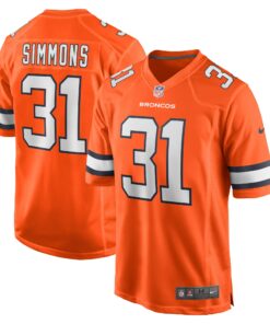 Men's Denver Broncos Justin Simmons Orange Alternate Game Jersey JS3589 nicesnker