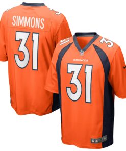 Men's Denver Broncos Justin Simmons Orange Game Jersey JS9340 nicesnker