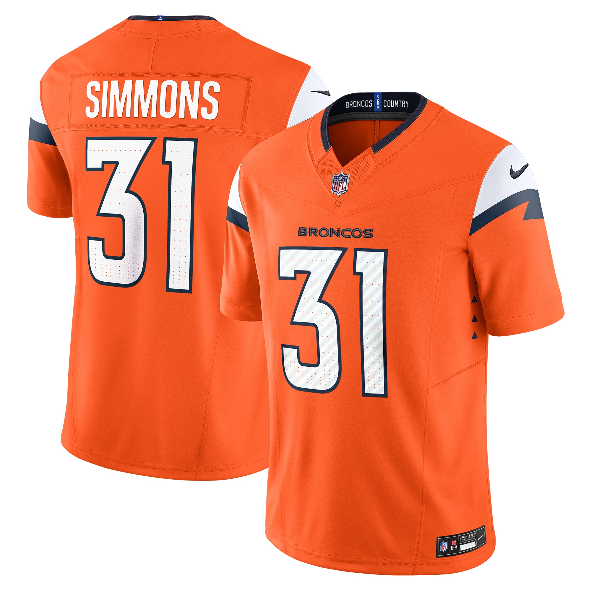 Men's Denver Broncos Justin Simmons Orange Vapor F.U.S.E. Limited Jersey JS9542 nicesnker