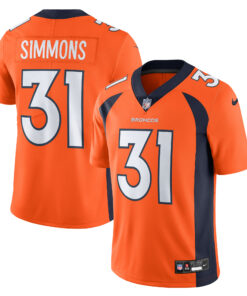 Men's Denver Broncos Justin Simmons Orange Vapor Untouchable Limited Jersey JS3619 nicesnker