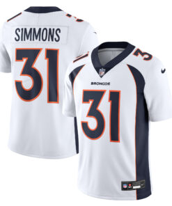 Men's Denver Broncos Justin Simmons White Vapor Untouchable Limited Jersey JS7171 nicesnker