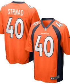 Men's Denver Broncos Justin Strnad Orange Game Jersey JS9027 nicesnker