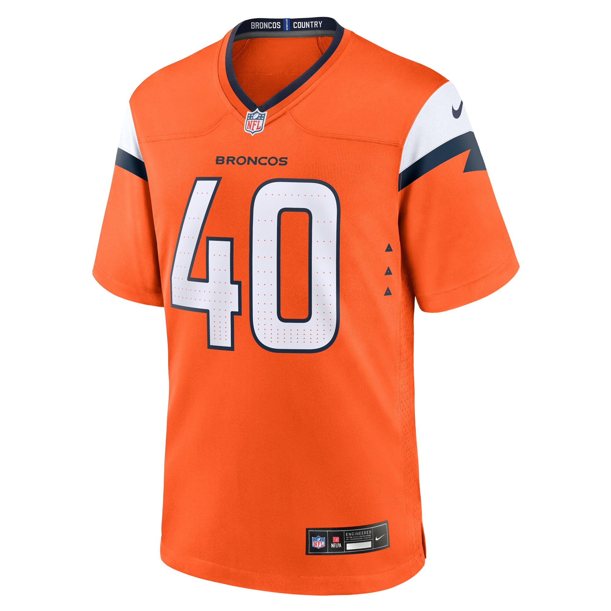 Men's Denver Broncos Justin Strnad Orange Team Game Jersey JS5746 nicesnker - Image 2