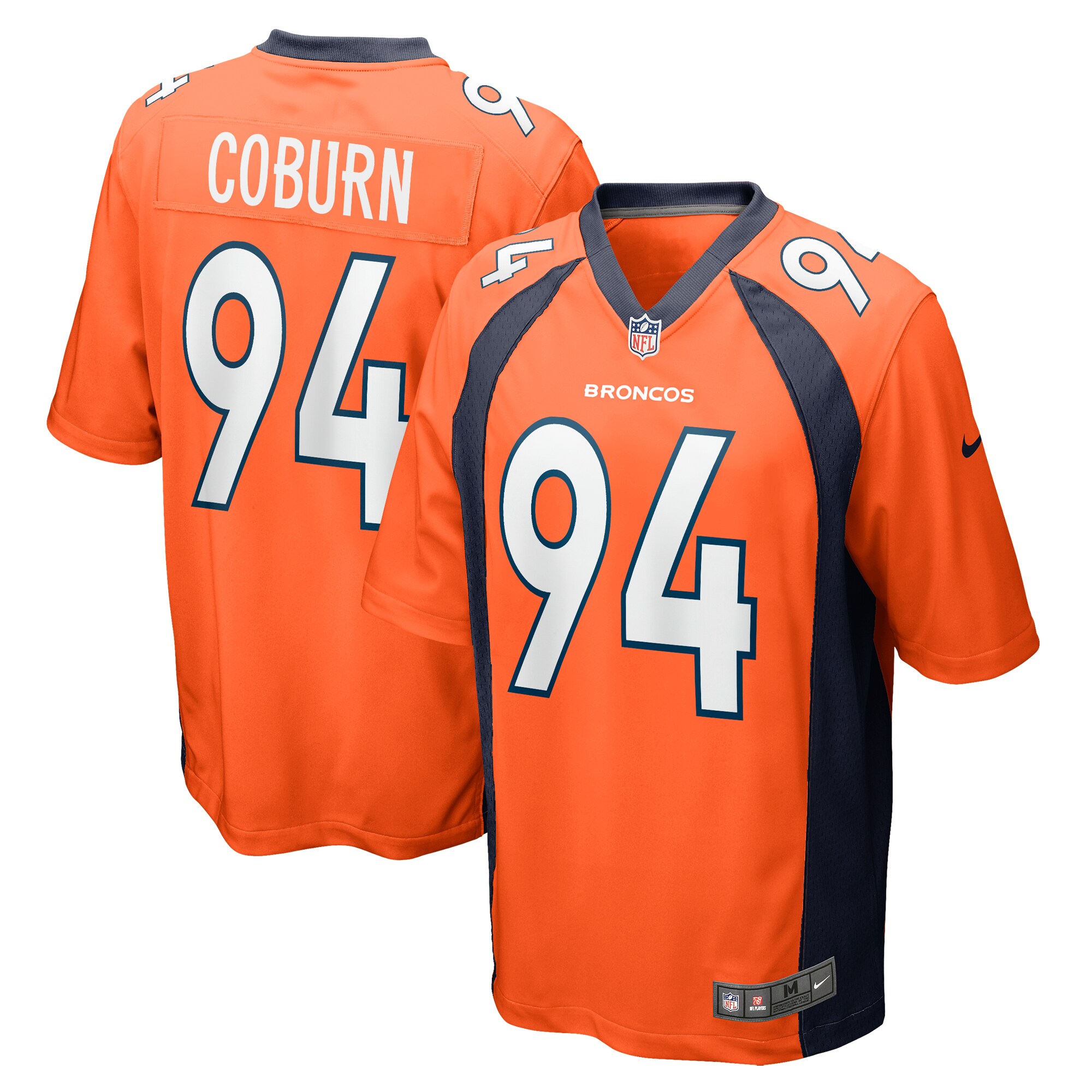 Men's Denver Broncos Keondre Coburn Orange Game Jersey JS7033 nicesnker