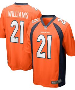 Men's Denver Broncos K'Waun Williams Orange Game Jersey JS4467 nicesnker
