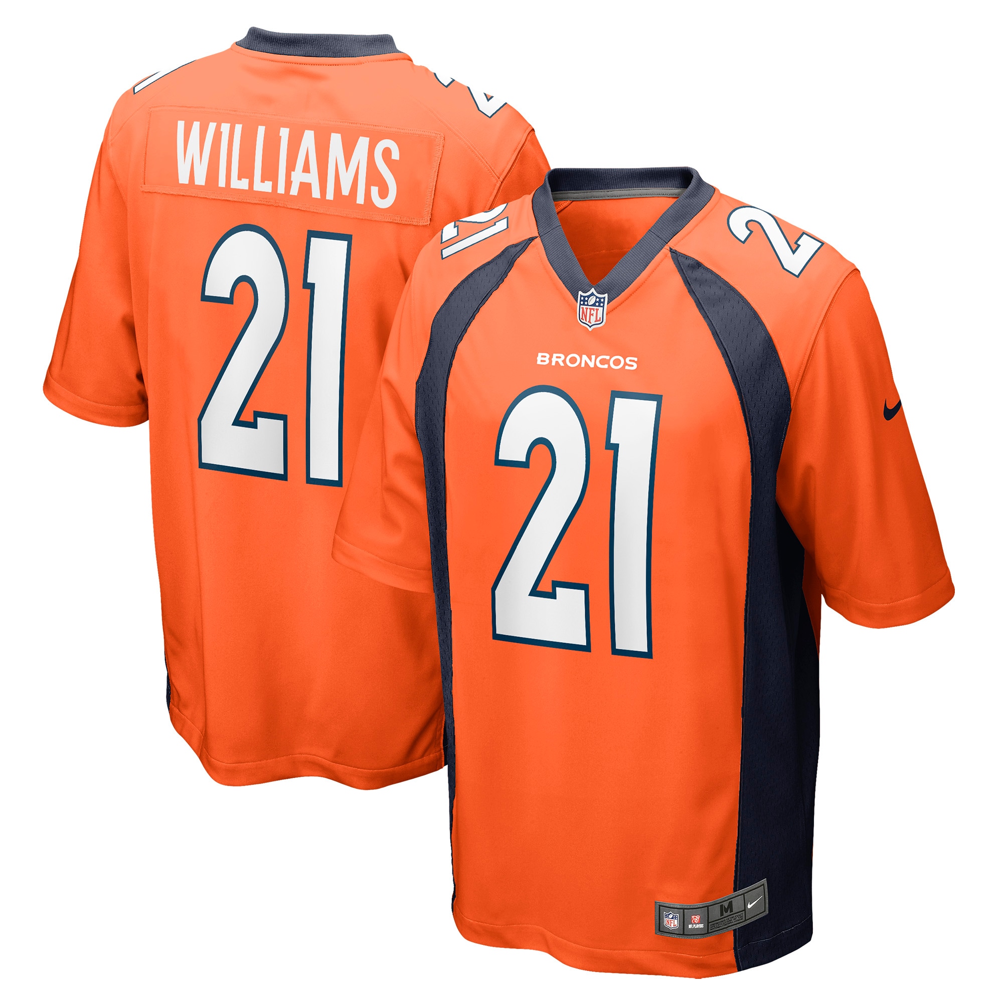 Men's Denver Broncos K'Waun Williams Orange Game Jersey JS4467 nicesnker