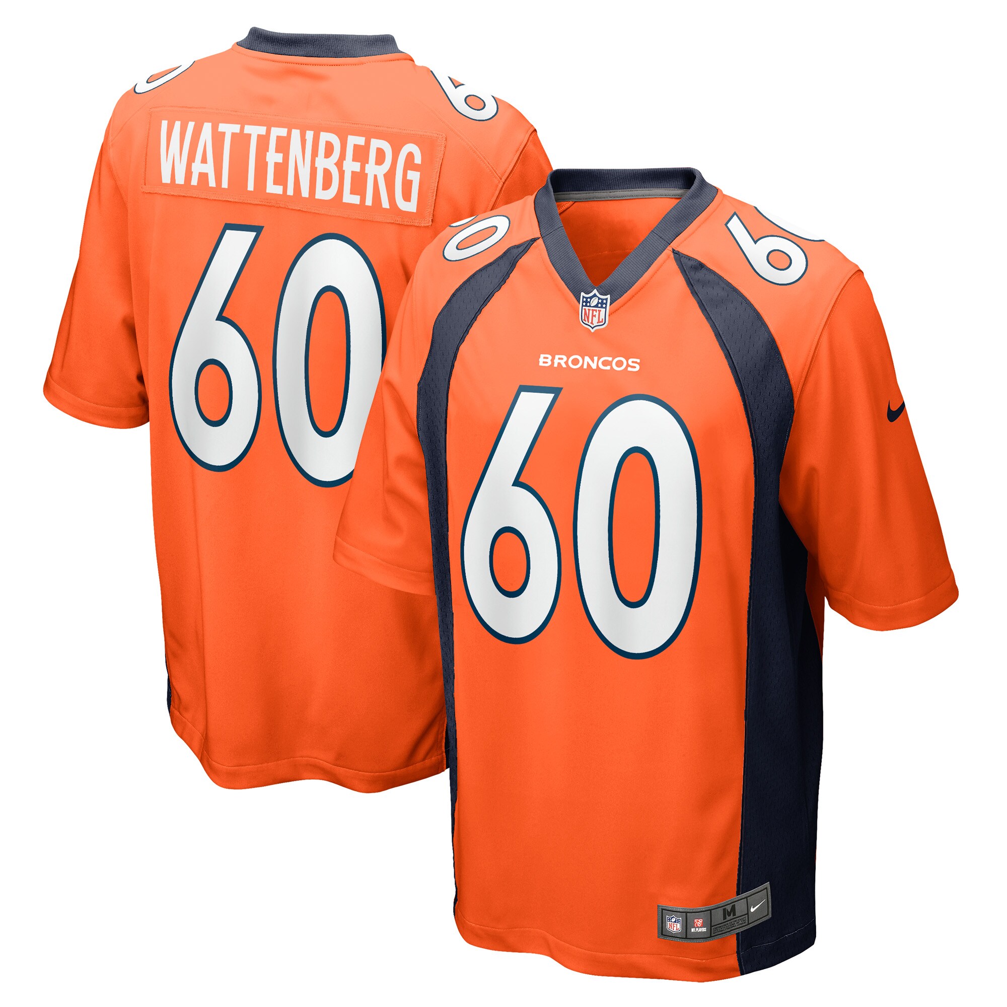 Men's Denver Broncos Luke Wattenberg Orange Game Player Jersey JS2276 nicesnker