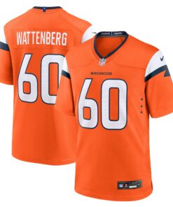 Men's Denver Broncos Luke Wattenberg Orange Team Game Jersey JS3172 nicesnker