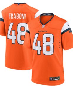 Men's Denver Broncos Mitchell Fraboni Orange Team Game Jersey JS6704 nicesnker