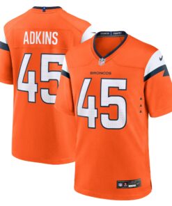 Men's Denver Broncos Nate Adkins Orange Team Game Jersey JS5393 nicesnker