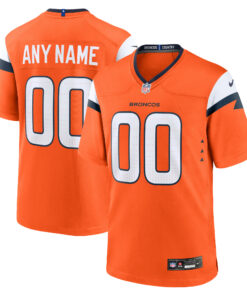 Men's Denver Broncos Orange Mile High Collection Custom Game Jersey JS1574 nicesnker