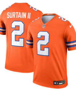 Men's Denver Broncos Patrick Surtain II Orange Alternate Legend Player Performance Top JS6101 nicesnker