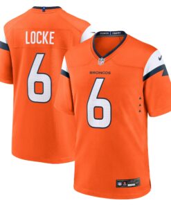 Men's Denver Broncos P.J. Locke Orange Team Game Jersey JS3392 nicesnker
