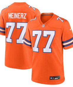 Men's Denver Broncos Quinn Meinerz Orange Mile High Collection 1977 Throwback Player Game Jersey JS8125 nicesnker