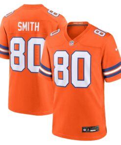 Men's Denver Broncos Rod Smith Orange Mile High Collection 1977 Throwback Retired Player Game Jersey JS8444 nicesnker