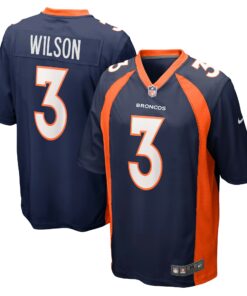 Men's Denver Broncos Russell Wilson Navy Alternate Game Jersey JS7432 nicesnker