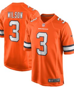 Men's Denver Broncos Russell Wilson Orange Alternate Game Jersey JS4898 nicesnker
