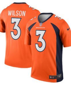 Men's Denver Broncos Russell Wilson Orange Team Legend Player Performance Top JS4830 nicesnker
