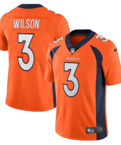 Men's Denver Broncos Russell Wilson Orange Team Vapor Limited Jersey JS8337 nicesnker