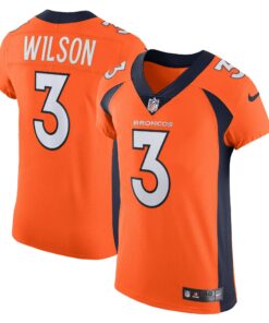 Men's Denver Broncos Russell Wilson Orange Vapor Elite Jersey JS9833 nicesnker
