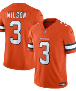Men's Denver Broncos Russell Wilson Orange Vapor F.U.S.E. Limited Jersey JS5137 nicesnker