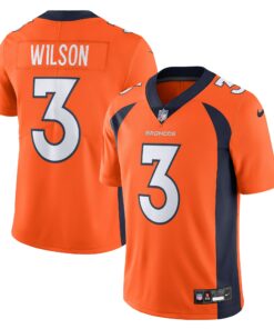 Men's Denver Broncos Russell Wilson Orange Vapor Untouchable Limited Jersey JS6456 nicesnker