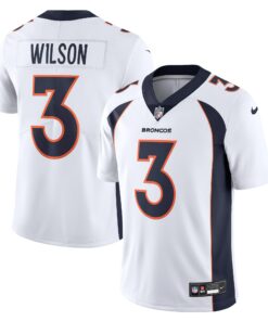 Men's Denver Broncos Russell Wilson White Vapor Untouchable Limited Jersey JS9515 nicesnker