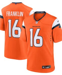 Men's Denver Broncos Troy Franklin Orange Team Game Jersey JS5273 nicesnker