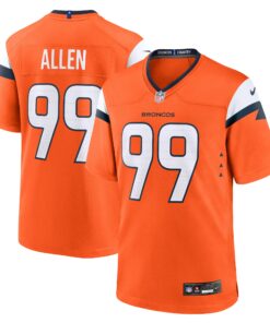 Men's Denver Broncos Zach Allen Orange Team Game Jersey JS9969 nicesnker