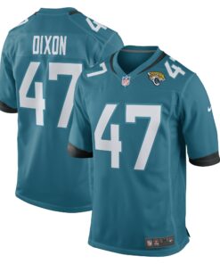 Men's De'Shaan Dixon Jacksonville Jaguars Teal Team Game Player Jersey JS3476 nicesnker