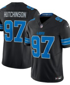Men's Detroit Lions Aidan Hutchinson Black 2nd Alternate Vapor F.U.S.E. Limited Jersey JS4482 nicesnker