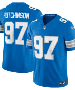 Men's Detroit Lions Aidan Hutchinson Blue Vapor F.U.S.E. Limited Jersey JS2115 nicesnker