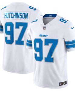 Men's Detroit Lions Aidan Hutchinson White Vapor F.U.S.E. Limited Jersey JS9852 nicesnker
