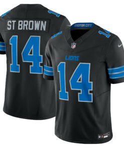 Men's Detroit Lions Amon-Ra St. Brown Black 2nd Alternate Vapor F.U.S.E. Limited Jersey JS3004 nicesnker