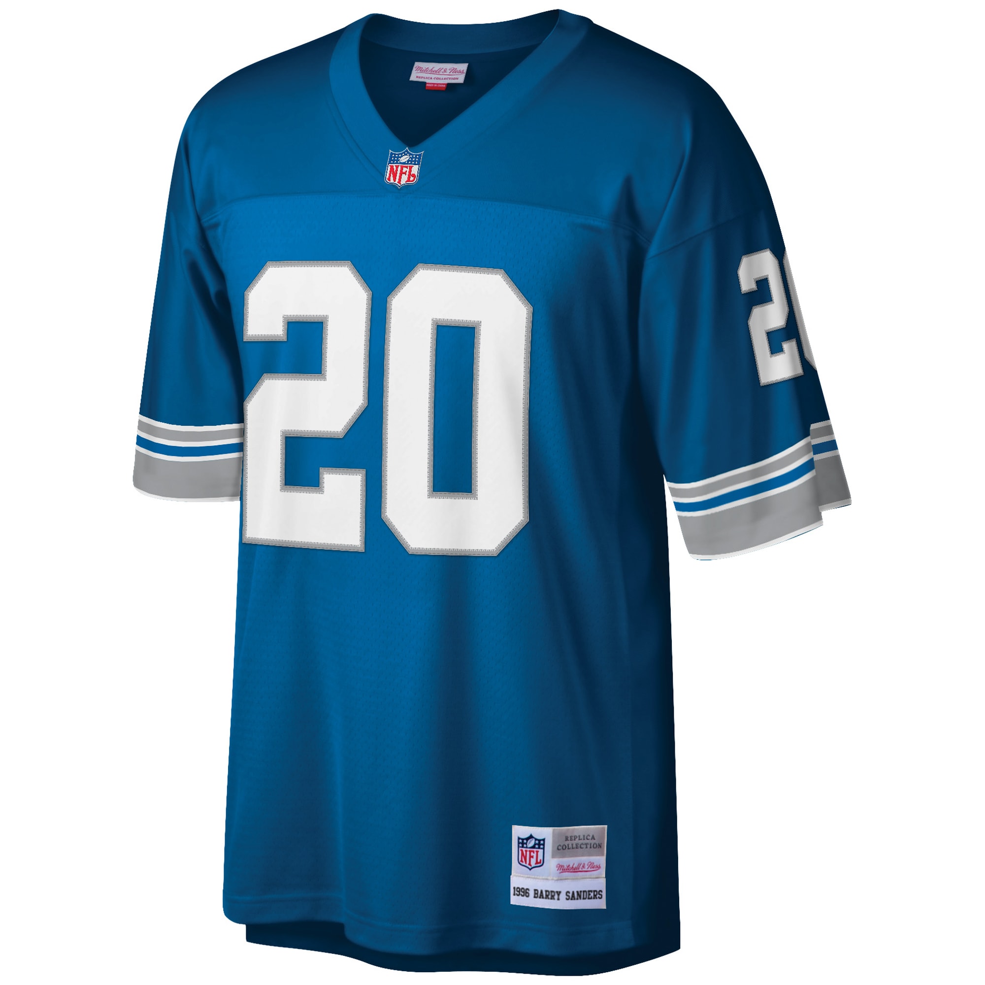 Men's Detroit Lions Barry Sanders Mitchell & Ness Blue Big & Tall 1996 Retired Player Jersey JS6616 nicesnker - Image 2
