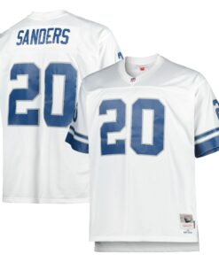 Men's Detroit Lions Barry Sanders Mitchell & Ness White Big & Tall 1996 Retired Player Jersey JS1818 nicesnker