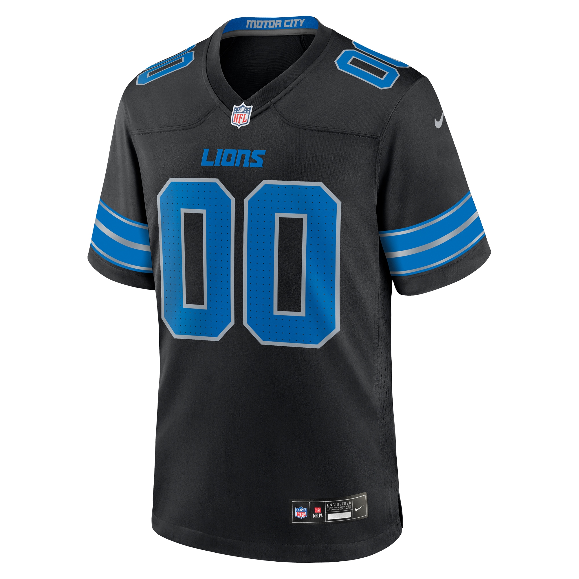 Men's Detroit Lions Black Alternate Custom Game Jersey JS5533 nicesnker - Image 2