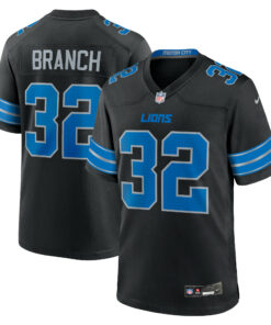 Men's Detroit Lions Brian Branch Black 2nd Alternate Game Jersey JS6389 nicesnker