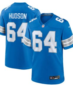Men's Detroit Lions Bryan Hudson Blue Game Jersey JS6993 nicesnker
