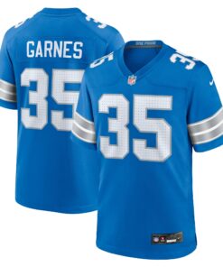 Men's Detroit Lions Chelen Garnes Blue Game Jersey JS9006 nicesnker